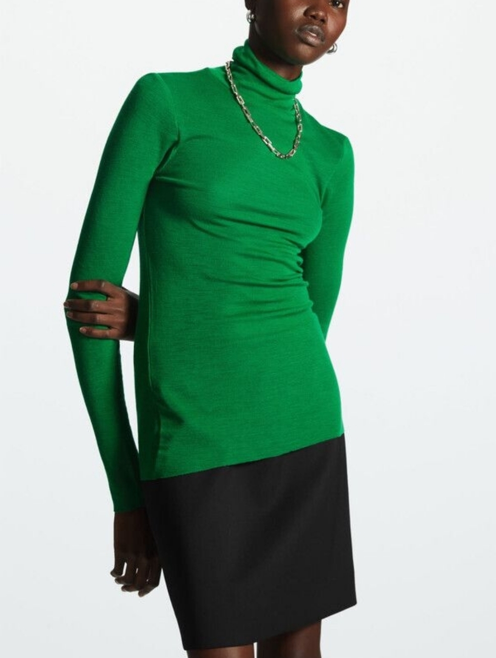 COS Wool Green Turtleneck Women's Sweater